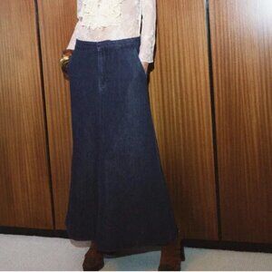 NWT Maxi Zara Dark Denim Skirt ZW Collection Size Small